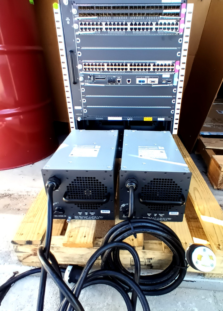 3Set Cisco Catalyst 6500-E Series WS-C6509 Chassis W/ Switch Modules 4024W power