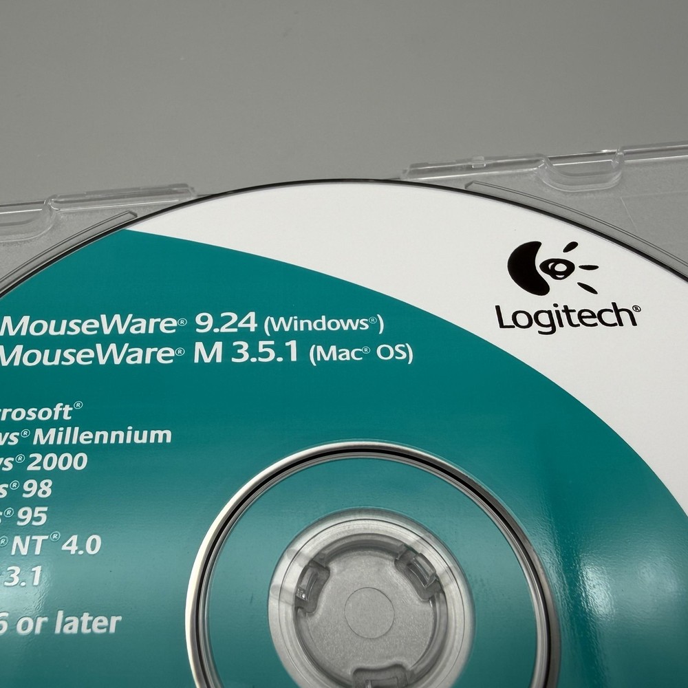 Vintage 2000 Logitech MouseWare 9.24 M 3.5.1 Driver CD-ROM Mac Windows Software