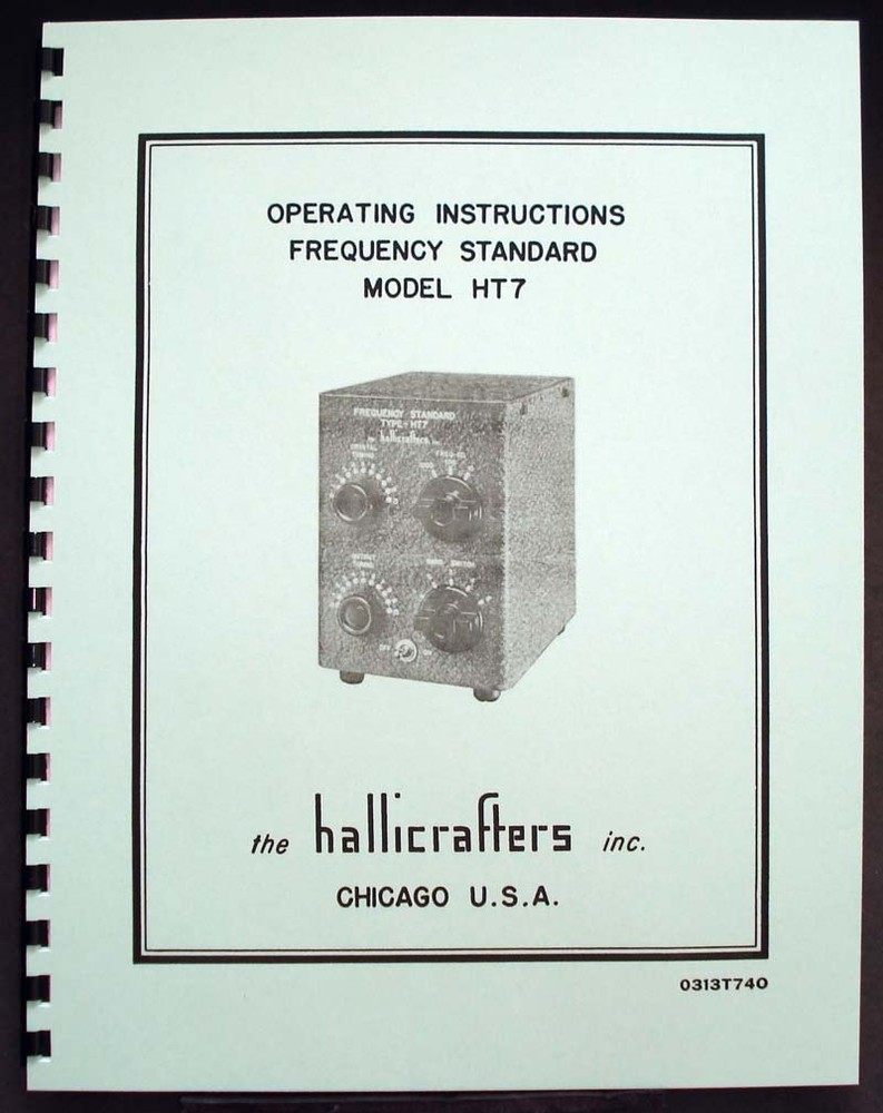 Hallicrafters HT-7 Frequency Standard Manual