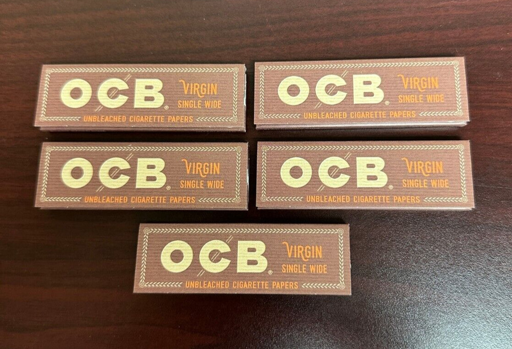 OCB VIRGIN SINGLEWIDE Cigarette  Rolling Papers -5 PACKS