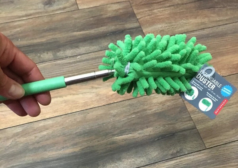 Kirkkerland Extendable Microfiber Duster with 2 Washable Reusable Covers