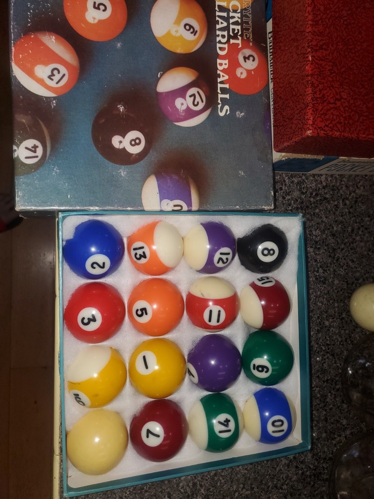 Vintage Ivoryite Pocket Billard Balls
