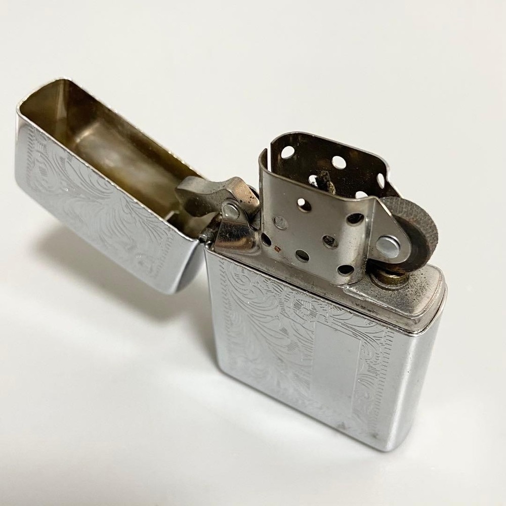 Zippo Mickey Silver Oil Lighter with Case Used