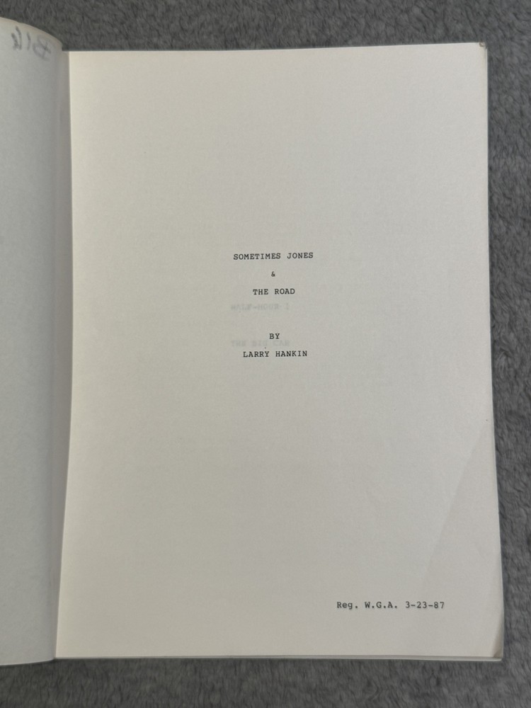 1987 "SOMETIMES JONES & THE ROAD " by Larry Hankin SCRIPT