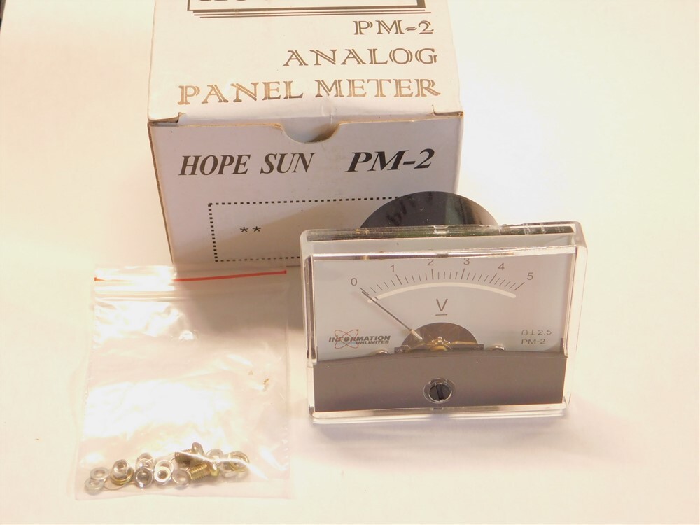 Hope Sun PM-2 Panel Meter 50uA Movement 0-5VDC Scale New in Box