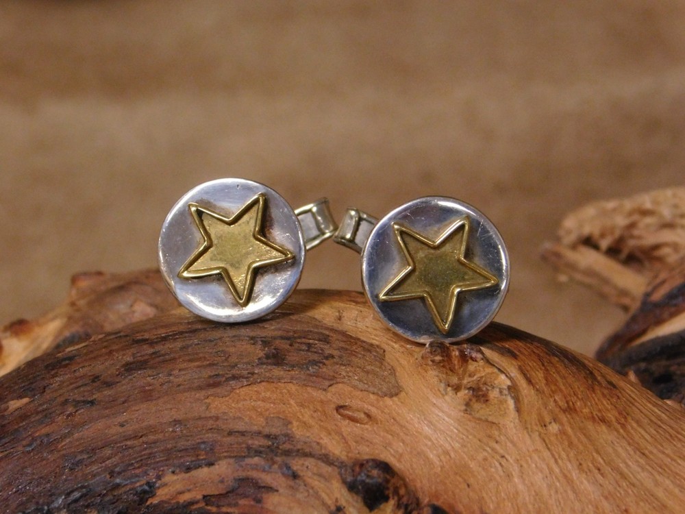 Vintage Mexican Sterling Silver Star Cuff Links