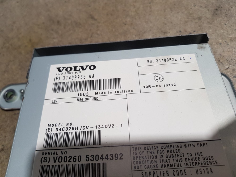 2015 Volvo V40 Audio Amplifier 31409935aa