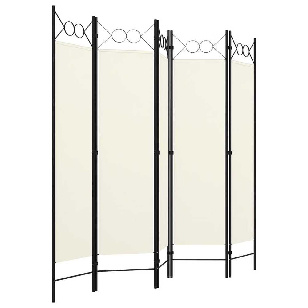 5-Panel Room Divider White 78.7"x70.9"