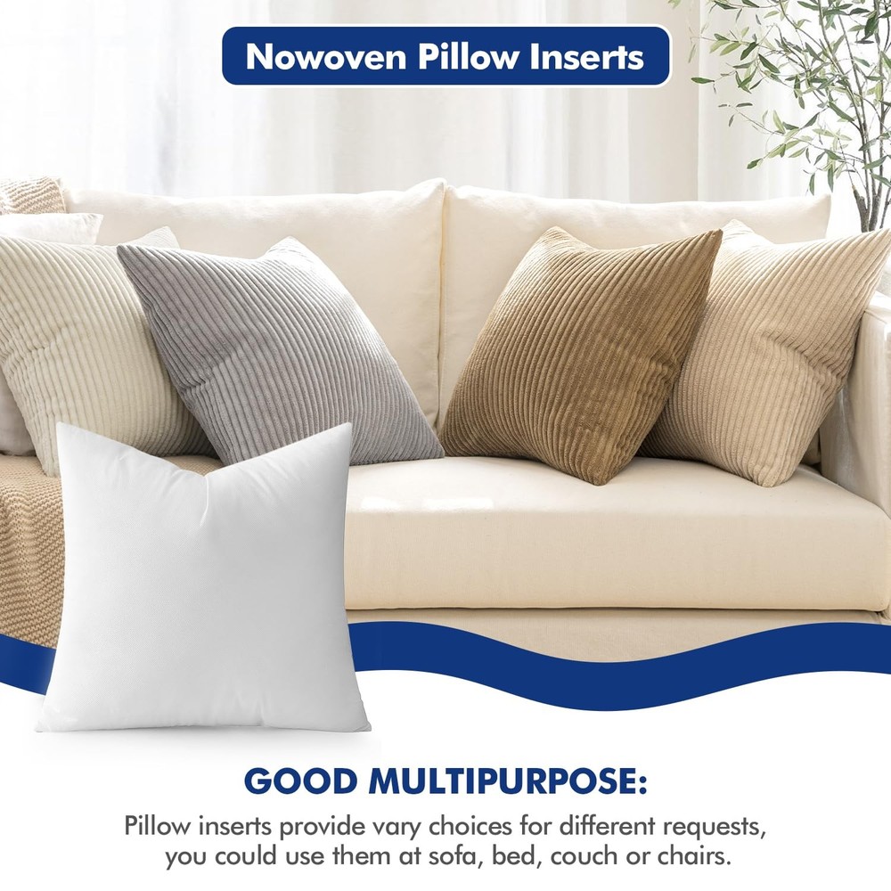 MIULEE Pillow Insert 26X26 Inch, Decorative Square Throw Pillow Inserts, Premium