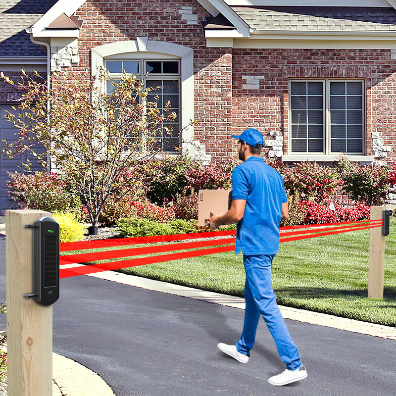 HTZSAFE Solar Wireless Driveway Alarm System No Wiring No Need Replace Battery