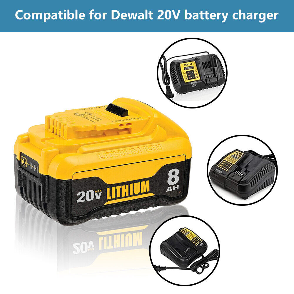 Replacement 20V For Dewalt 20Volt Max Lithium Ion Battery DCB206-2 DCB207-2