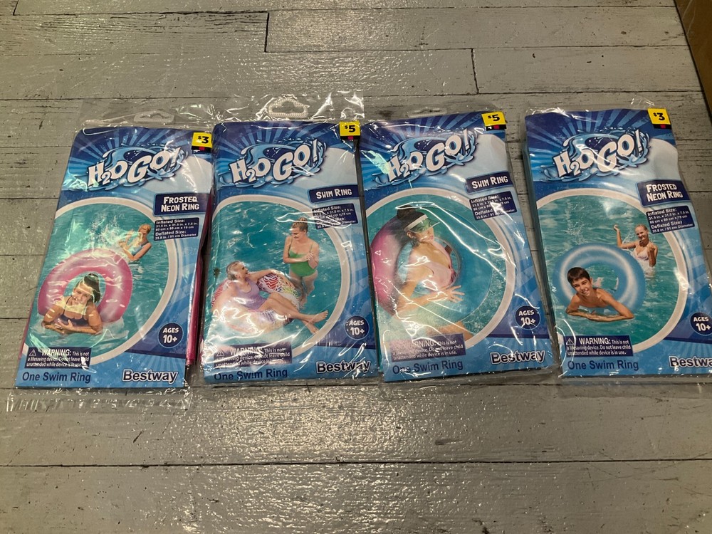 BESTWAY H20 GO! SWIM RING WATER FLOAT 4 PACK 10+