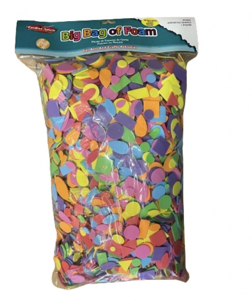 Assorted Shape Decorating Foam, Assorted Sizes and Colors, 1 Pound