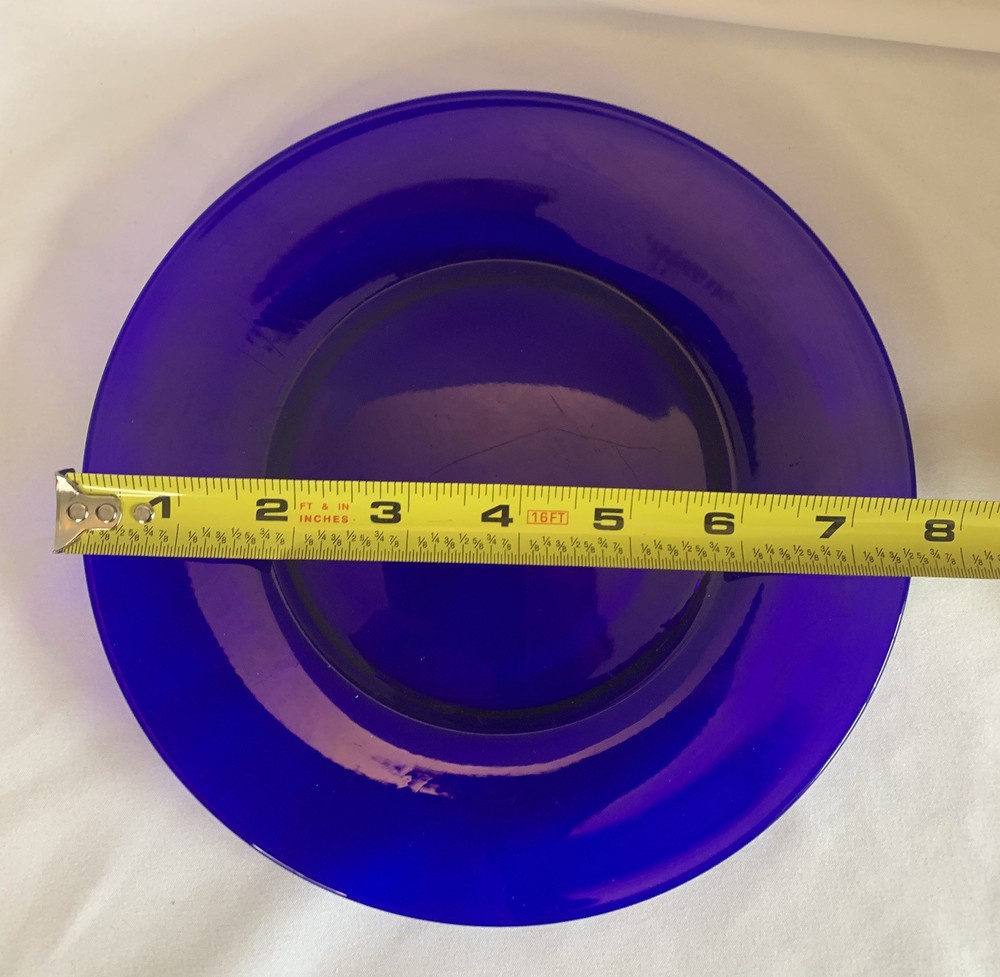 3pc Cobalt Blue Glass Dinnerware Set