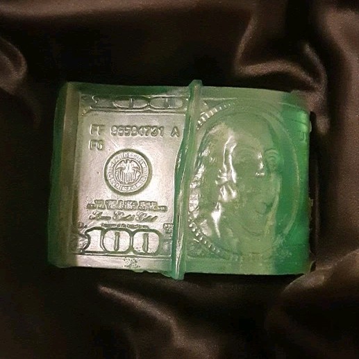 Green Money Pattern Rectangular Body Bar Soap for Body and Hands