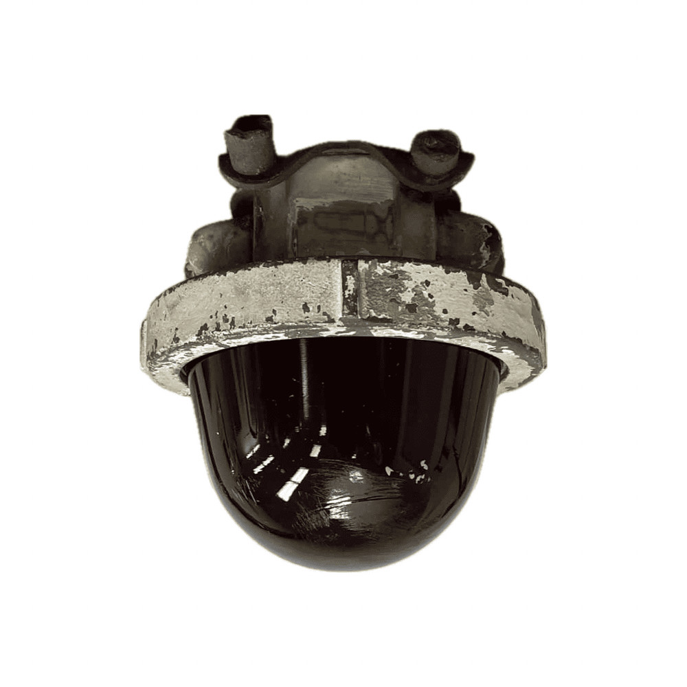 Wide Unpolished Vintage Red Globe Ceiling Light