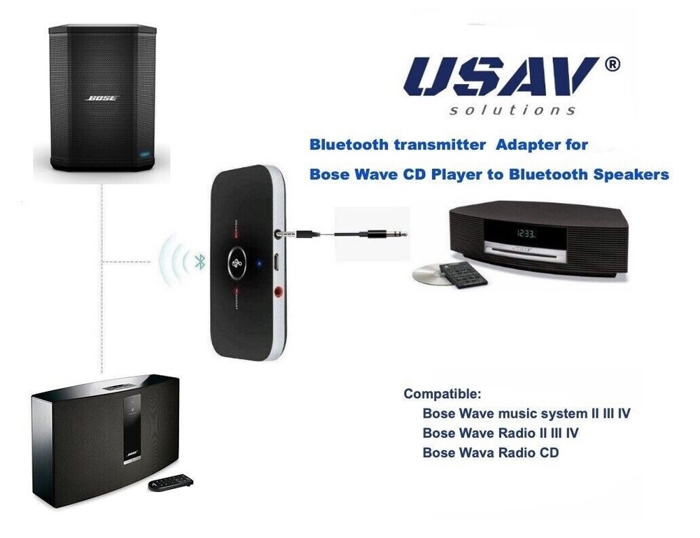 Bluetooth transmitter  Adapter for Bose Wave CD Player to Bluetooth Speakers