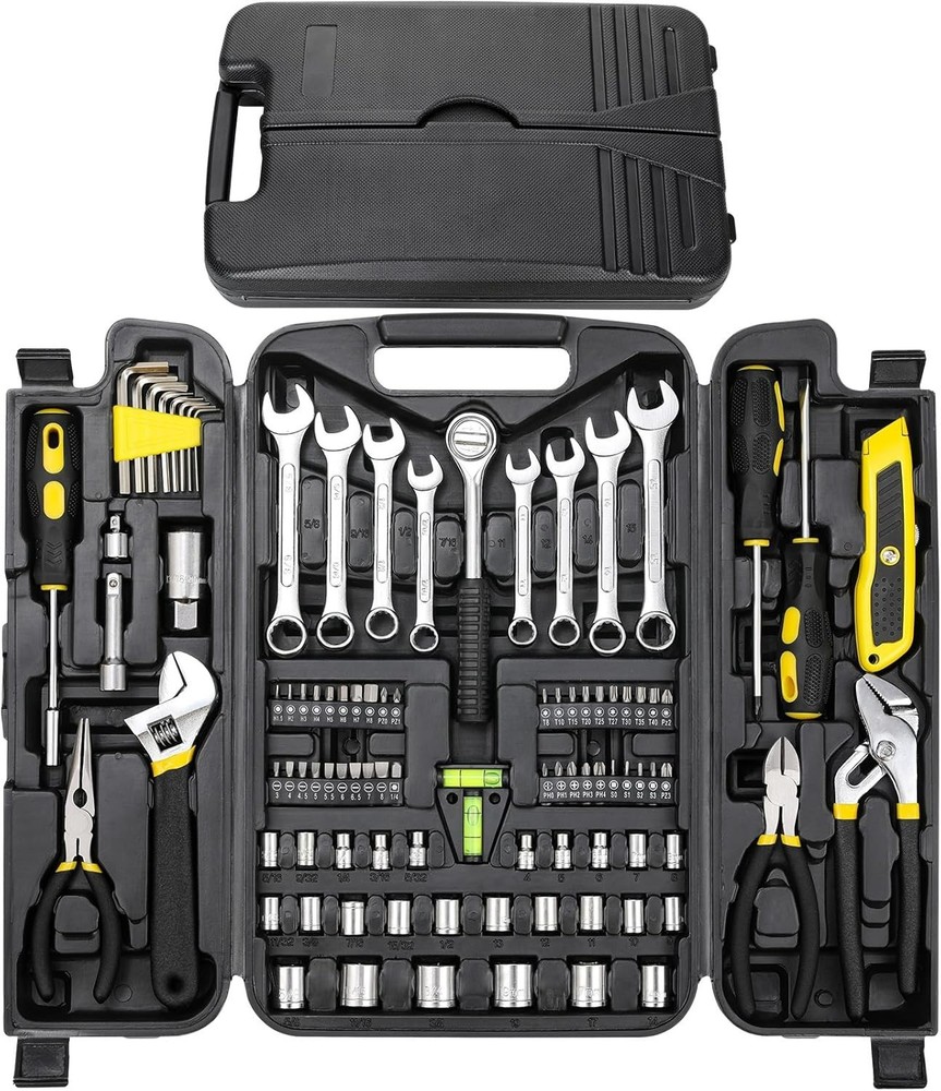 95 Piece Tool Set, Tool Kit, Mechanics Tool Set, Portable Toolbox with Adjust...