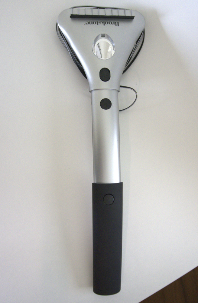 Brookstone Heated Electric Windshield Ice Scraper LED Light Snow Ice Melter