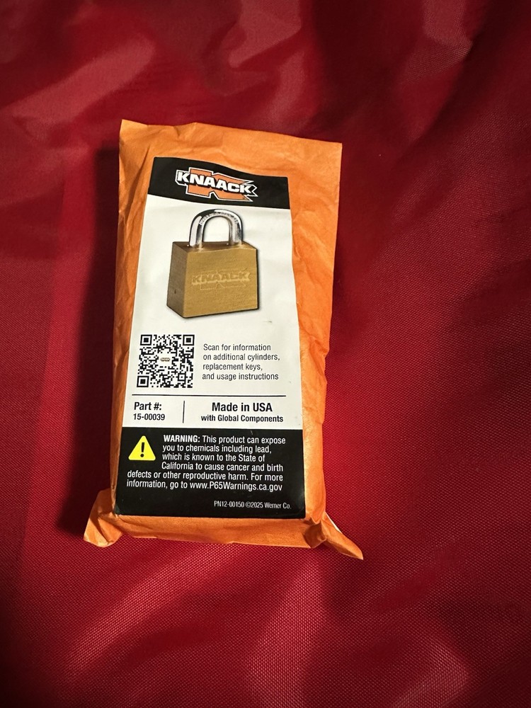 Knaack Padlock Security Lock Part Number 15-00039 Heavy Duty Keyed Lock