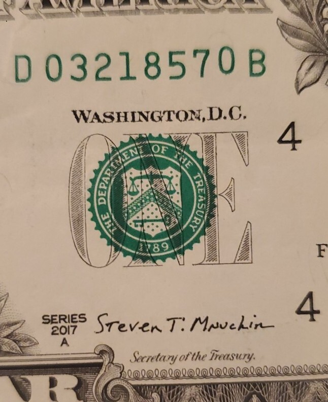 🚫 $1 Dollar Serial Number Misalignment Error Note The 0 On The Right Ser. #‼️