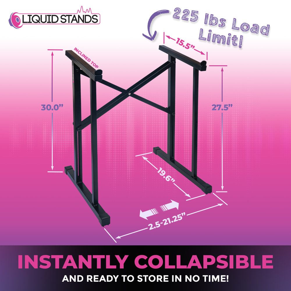 Liquid Stands Portable Studio Audio Mixer Stand - Angled, Foldable & Adjustable