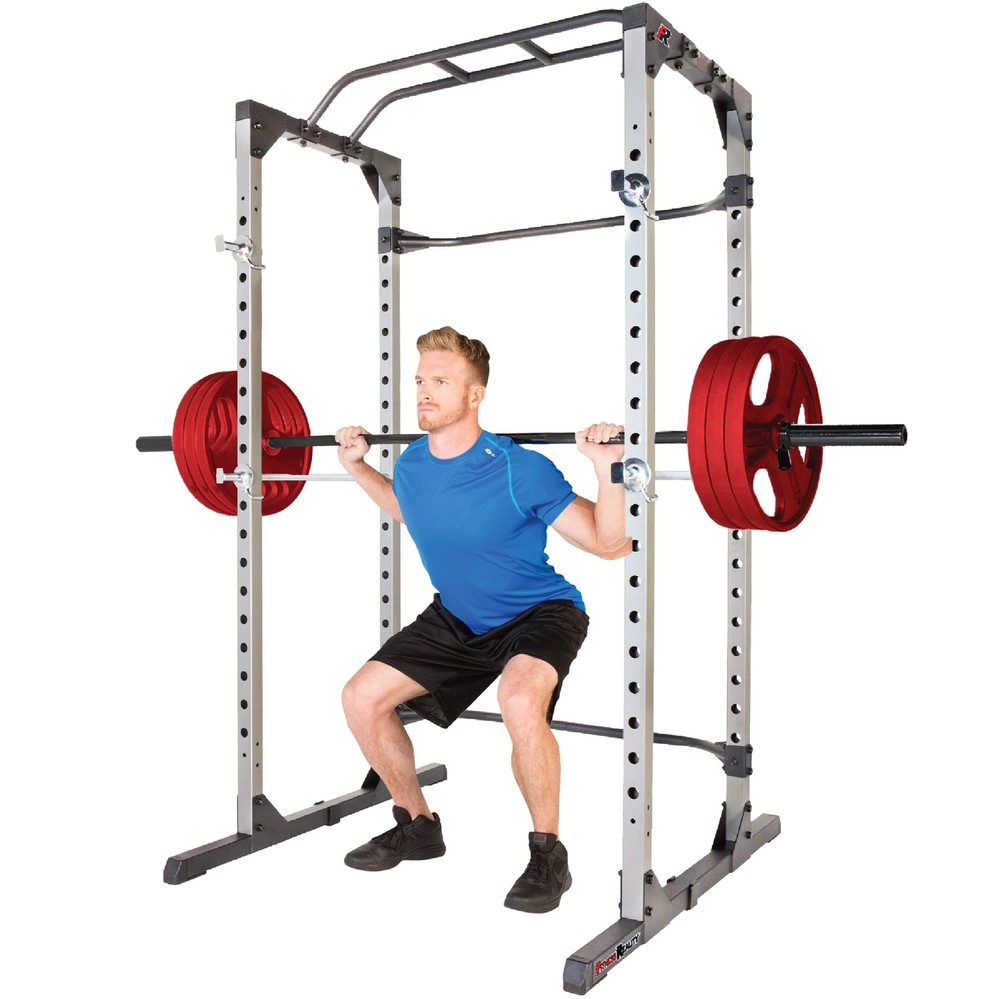 Fitness Reality Squat Rack Power Cage with | Optional LAT Pulldown & Leg Hold...