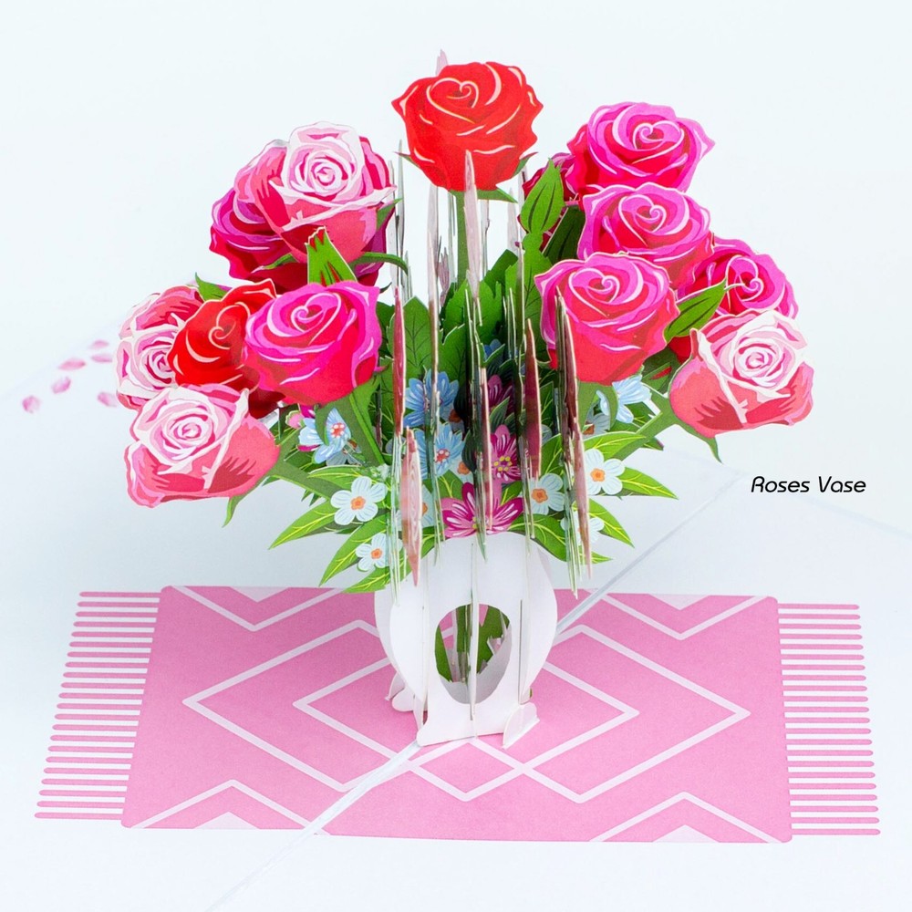 Rose Flowers Pop Up Cards