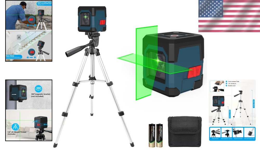 Laser Level Green with Tripod and Accessories