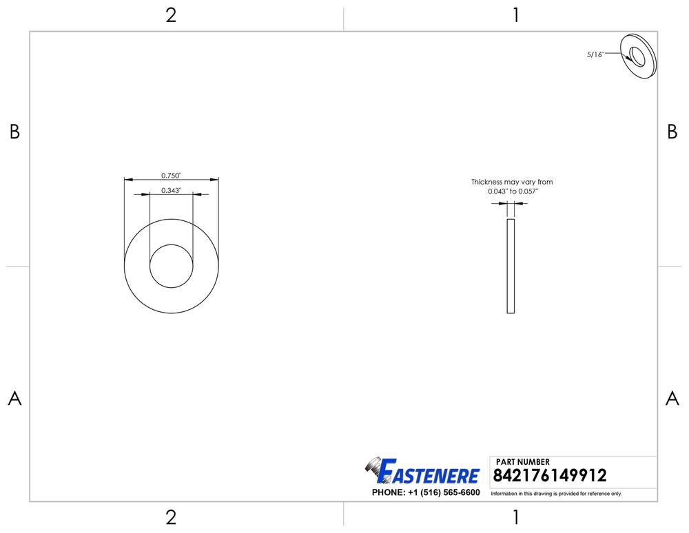 5/16" stainless steel flat washers Qty 25