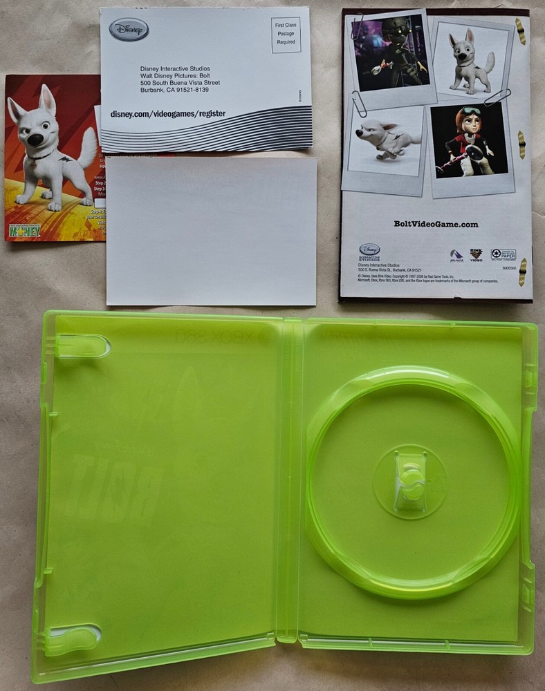 Disney's Bolt (Microsoft Xbox 360) - Case and Manual Only, No Game