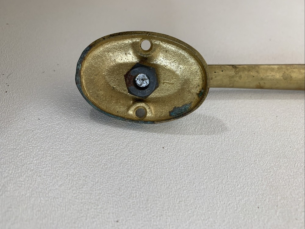 Vintage Large Art Deco Solid Brass Pull Thumb Latch Doorknob Handle 10.5” Long