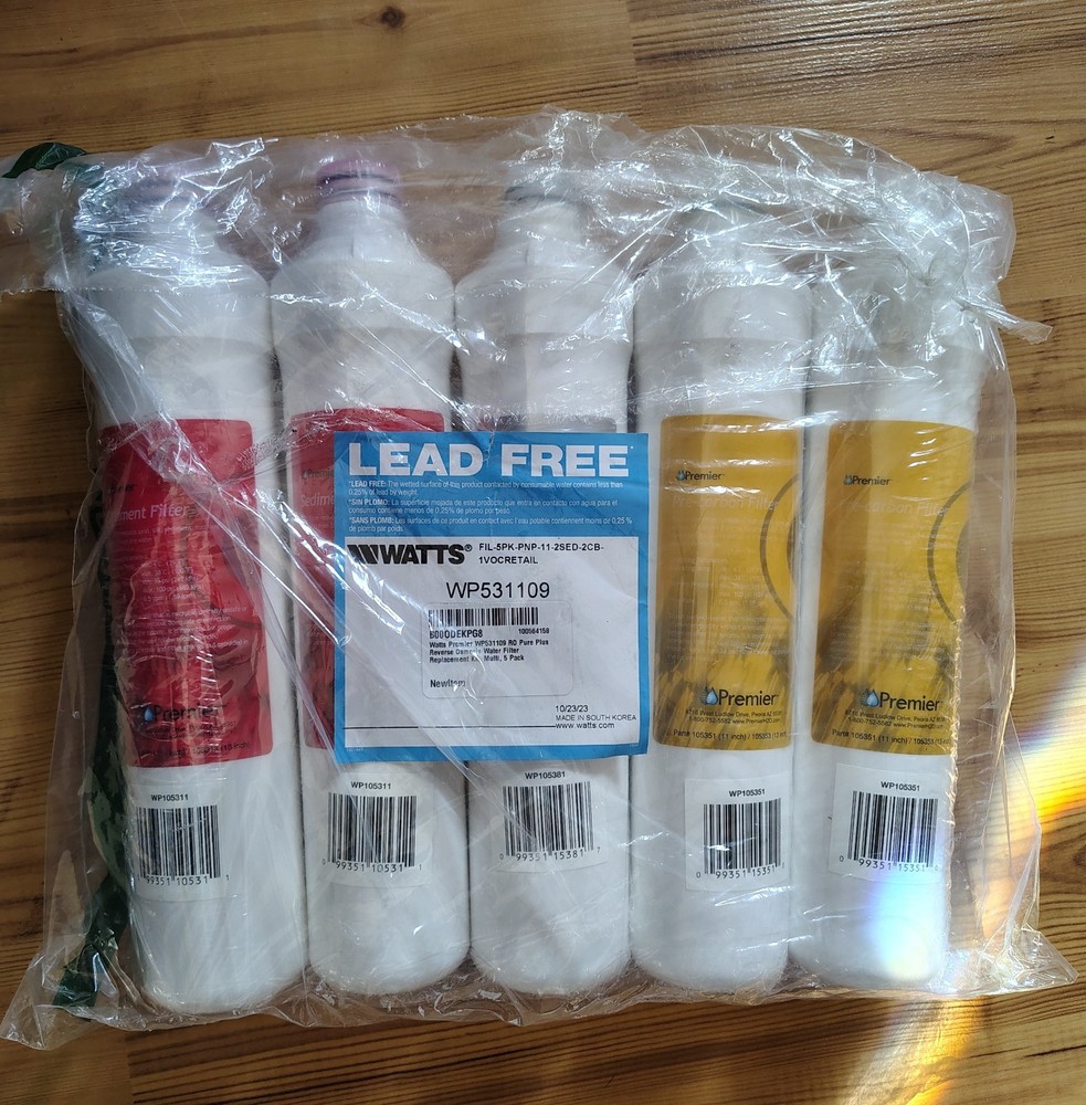 Watts Premier WP531109 RO Pure Plus Water Filter Replacement Kit Multi 5 Pack