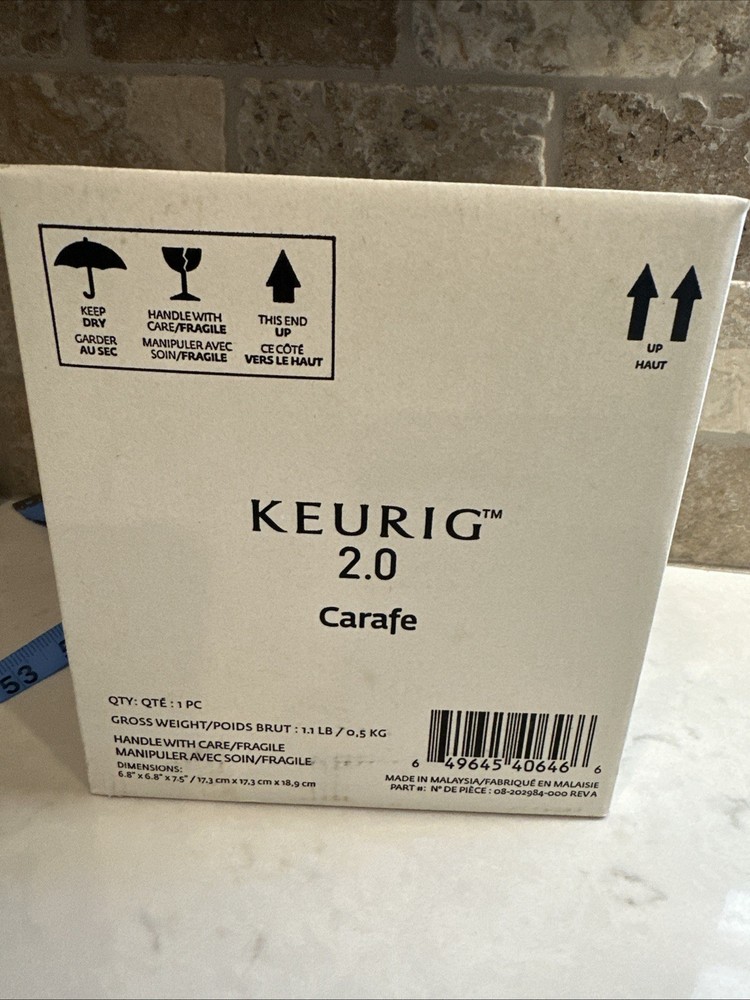Keurig 2.0 Carafe Black New Open Box.