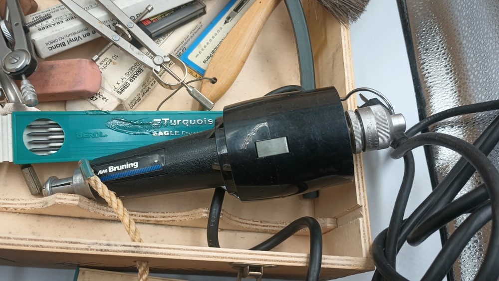 Vintage Drafting Tool Lot Neptune Compass Set Geometry Tools 50+ Items