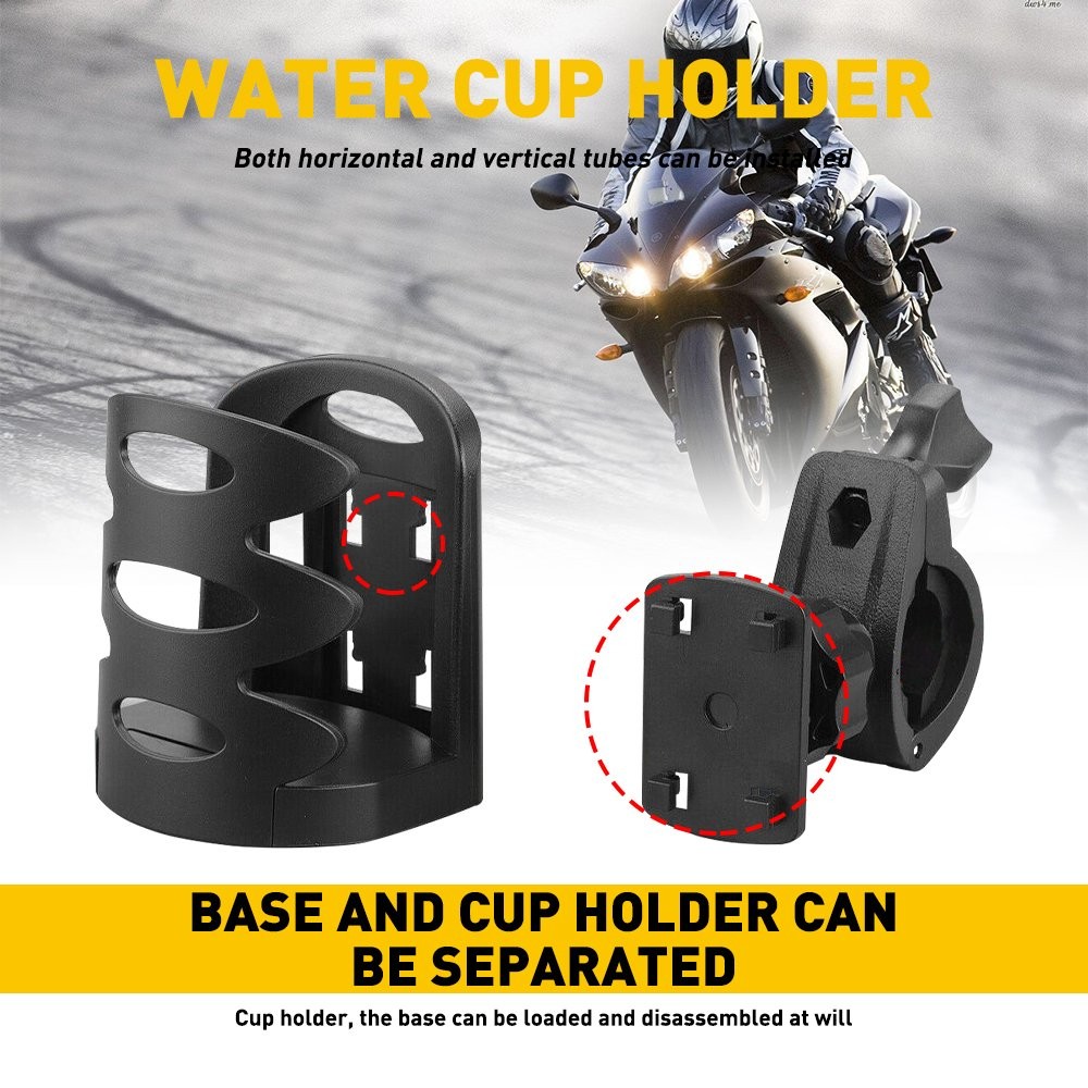 Adjustable Motorcycle Handlebar Cup Holder Drink Bottle Mount Fit for 17-32mm EA