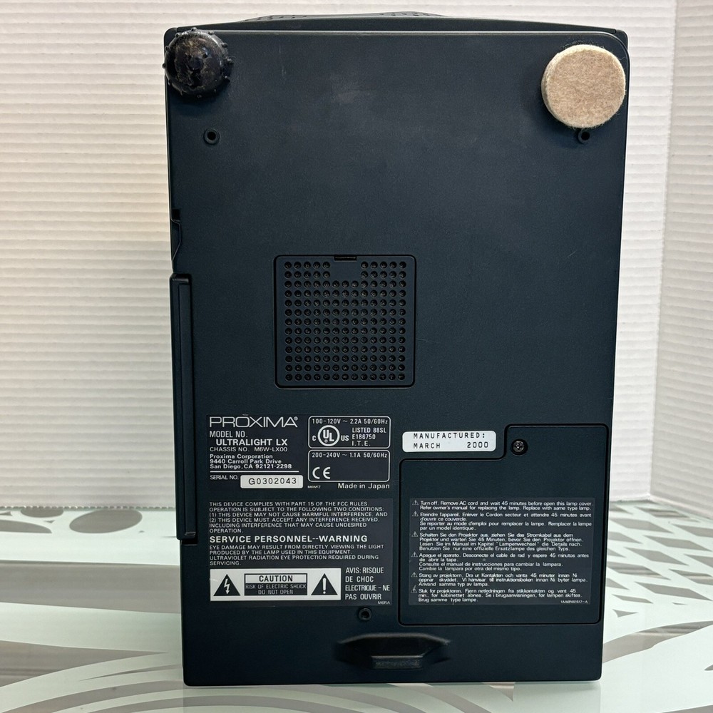 Proxima Ultralight LX Projector Tested Works