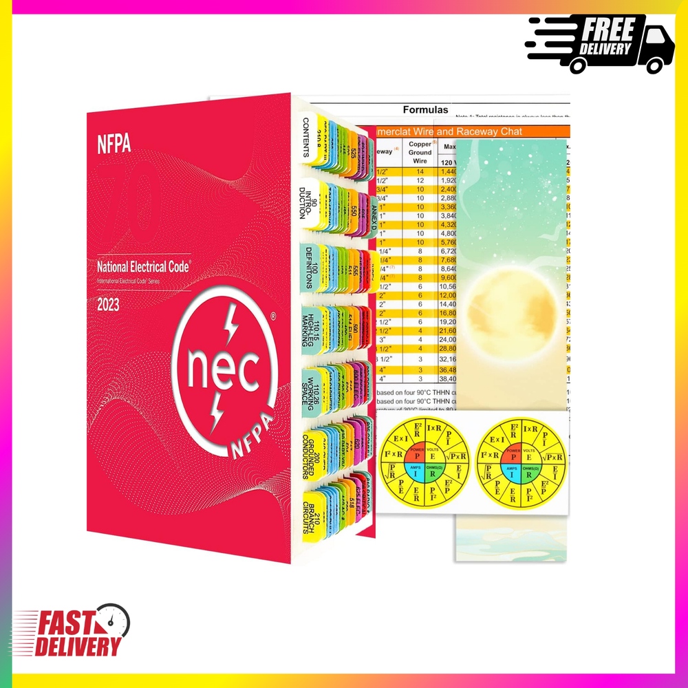 National Electrical Code 2023 N.E.C Code Book Tabs, 120 PCS Color-Coded Laminate