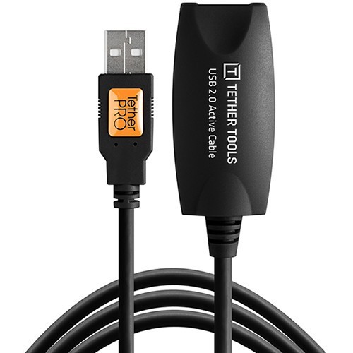 TetherPro USB 2.0 Active Data Extension Cable 16' (4.9m), Black CU1916