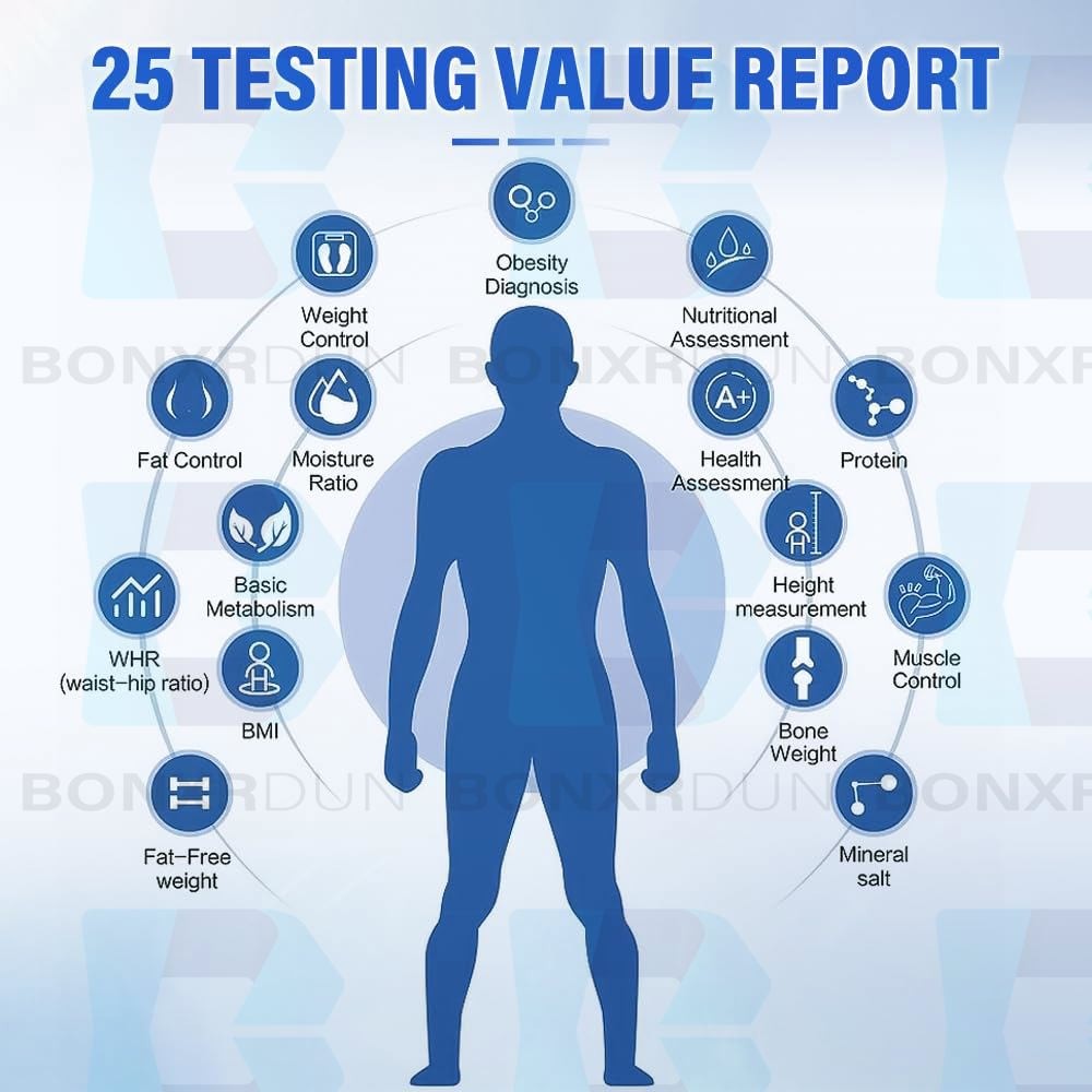 Human-Body Composition Analyzer BMI Body Fat Meter Body Element Analyzer+Printer