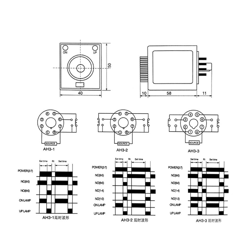 Baomain AC 220V AH3-3 Time Delay Relay Solid State Timer 8 Pins 60Min with...