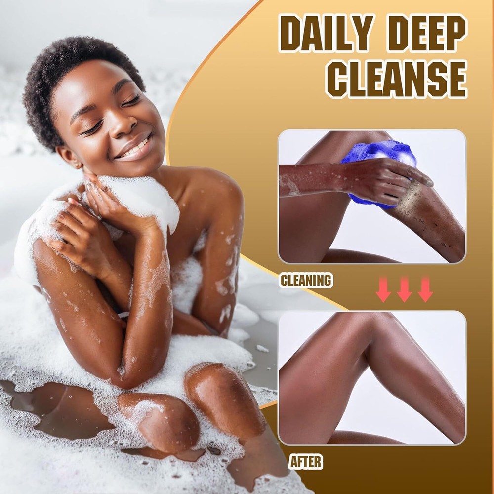 2 Pieces African Net Sponge – Real Authentic Exfoliating Bath Blue Black