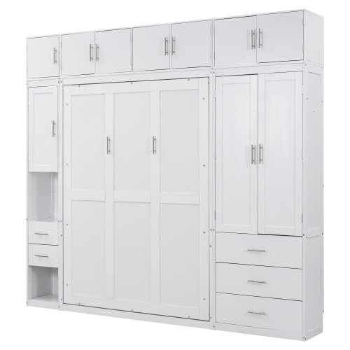 Multi-Functional Murphy Wall Bed with Lockers Wardrobe Video Storage Cabinet Bed