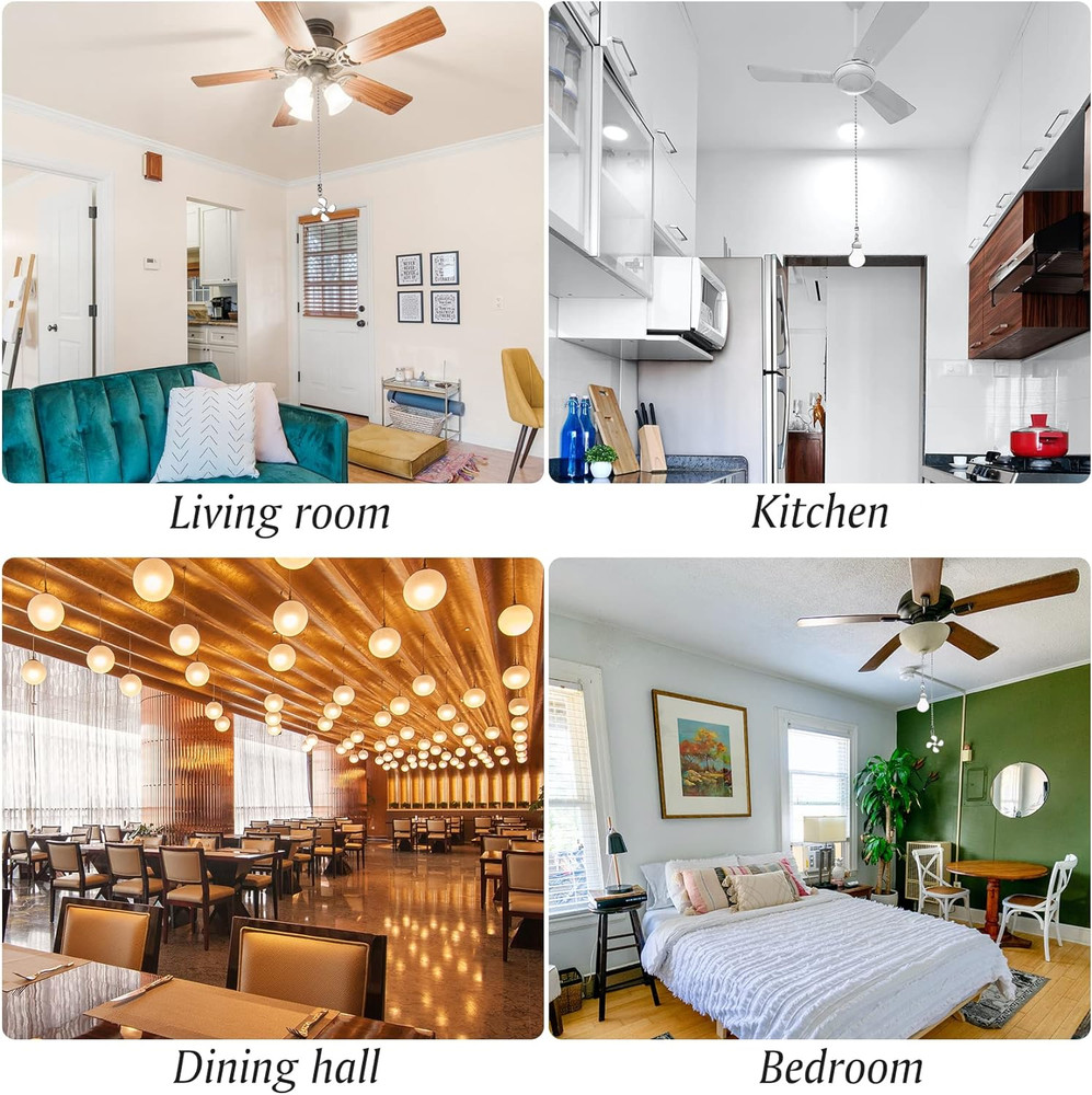 4PCS Ceiling Fan Pull Chain,14" Ceiling Fan Chain Extra Long with 4 Leaf Light B