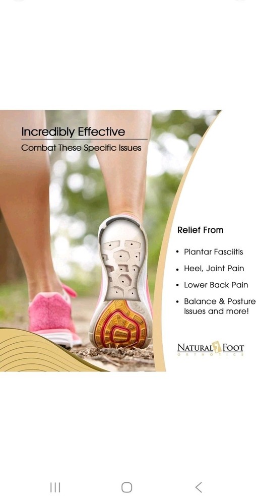 Natural Foot Orthotics Original Insert Men's Size 15 max