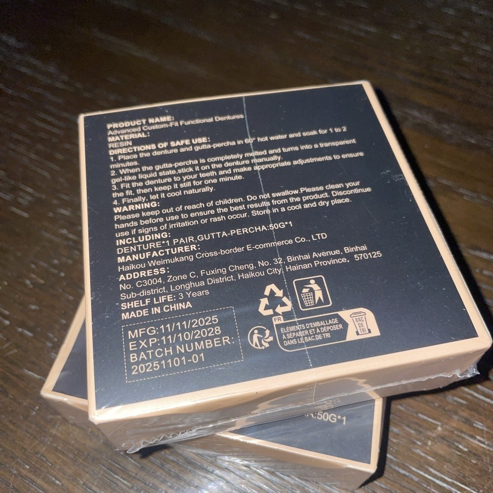 2 NEW Full Denture Set for Men & Women Upper & Lower Denture False Teeth Custom