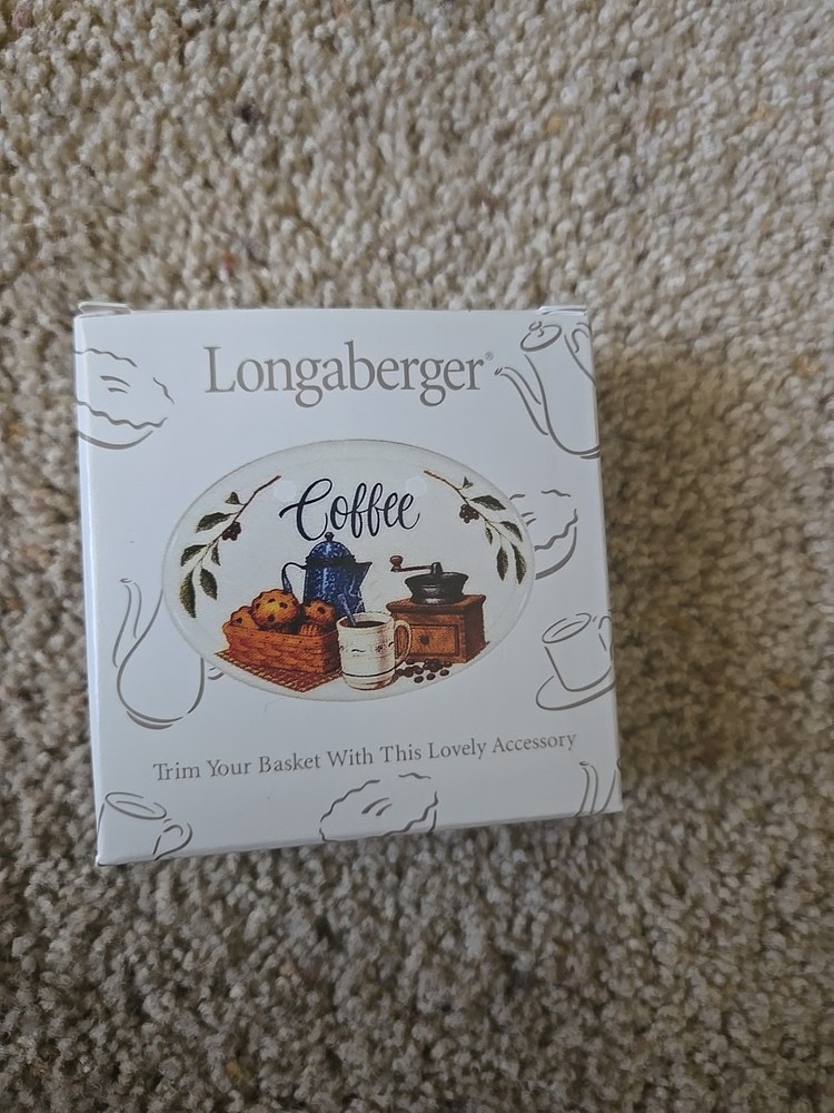 Longaberger “Coffee" Ceramic Tie On 36030 New In BOX!