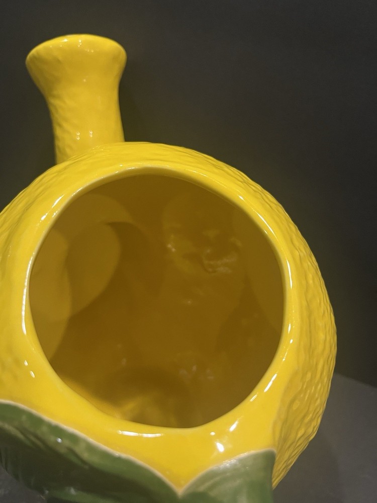Hand Painted Lemon Shaped Pitcher 9”