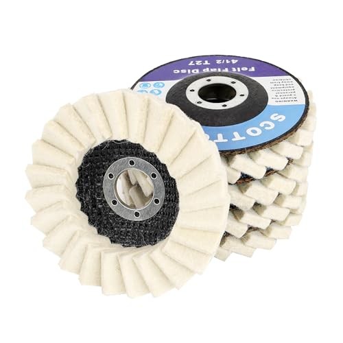 Felt Flap Disc 4-1/2" x 7/8" Arbor for Angle Grinder () - High Density 5 Pack