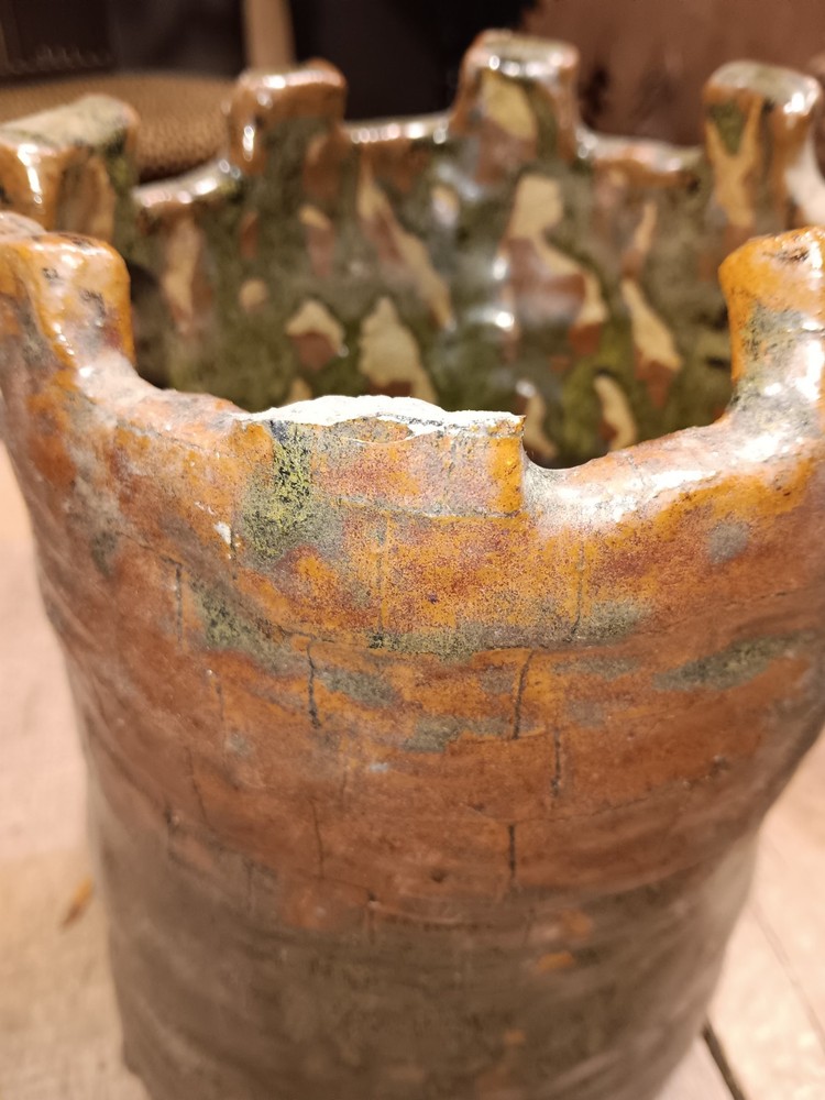 Castle Tower Stoneware Vase, Hand-Thrown, 9.5in